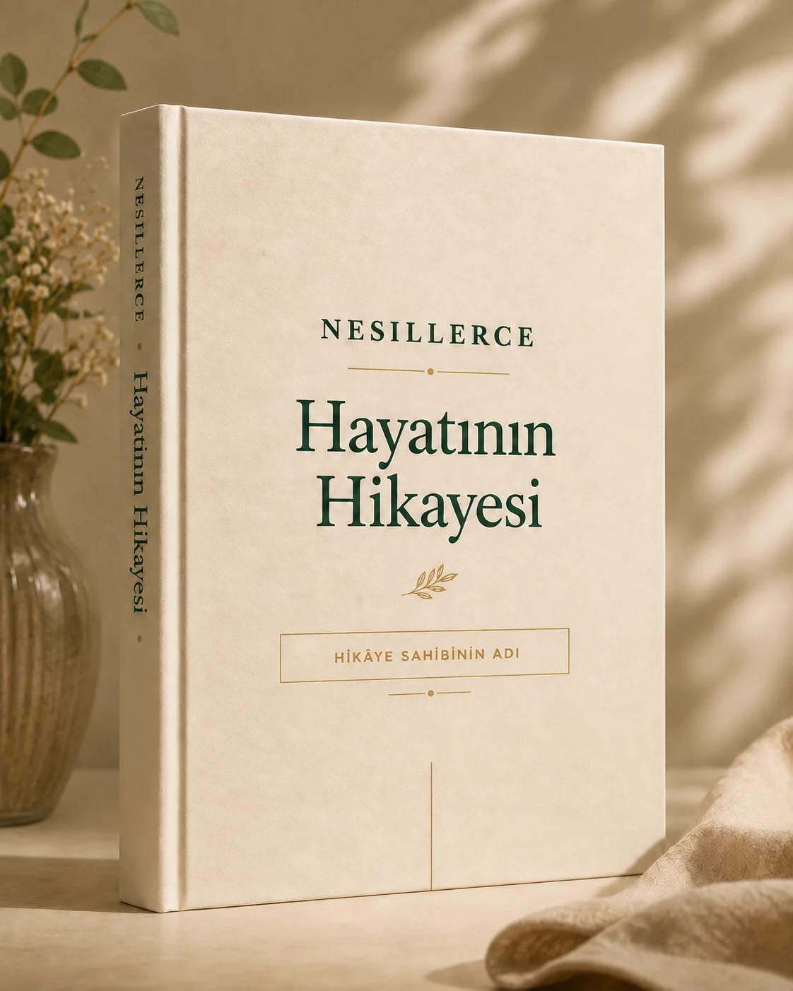 Krem renkli NESİLLERCE Hayatının Hikâyesi kitabı